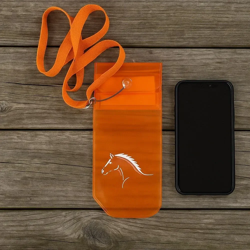 4/$20 Orange Horse Themed Waterproof Phone Bag
